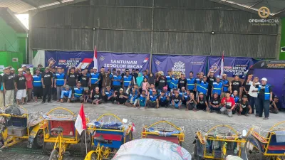 BPJS dan Sehat Tentrem Serahkan Santunan untuk Keluarga Tukang Becak
