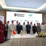 Danantara Indonesia, melalui Danantara Investment Management (DIM) menandatangi kesepakatan akuisisi dengan Thakher Development Company, mencakup aset perhotelan dan real estat yang berlokasi di dalam kawasan Thakher City pada. (Dok. Danantara)